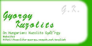 gyorgy kuzolits business card